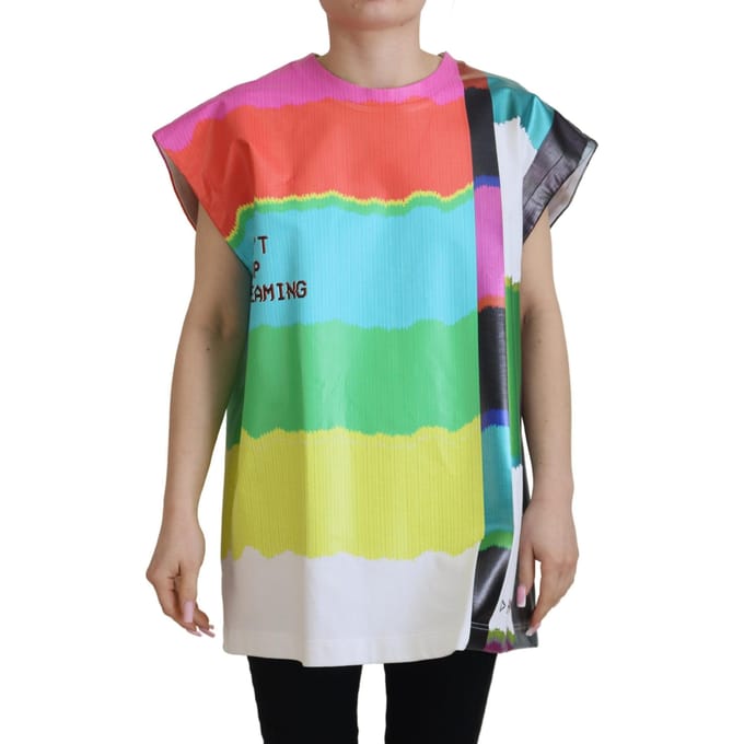 Geprinte Zijden Top Tsh83243