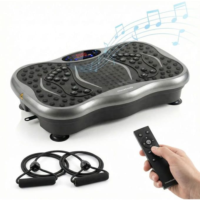 Vibratieplatform met Bluetooth-luidspreker, weerstandsbanden, afstandsbediening, oefengids InnovaGoods