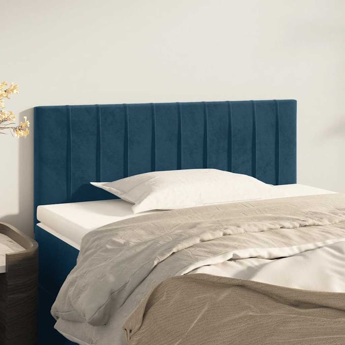 vidaXL - Hoofdbord - 80x5x78/88 - cm - fluweel - donkerblauw