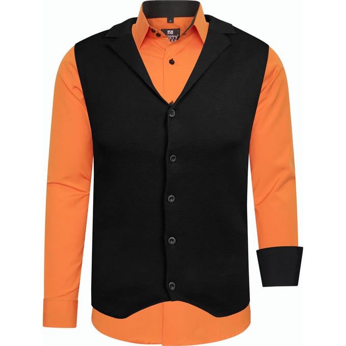 Tweedelig pak met overhemd en vest