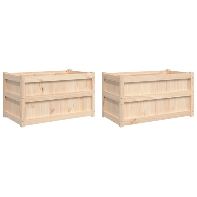 vidaXL - Plantenbakken - 2 - st - cm - massief - grenenhout