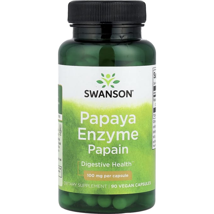 Papaja Enzym Papaine, 100 mg, 90 Plantaardige Capsules