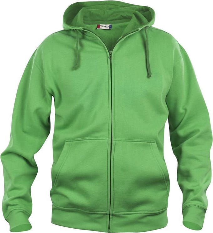 Basic hoody full zip grasgroen m