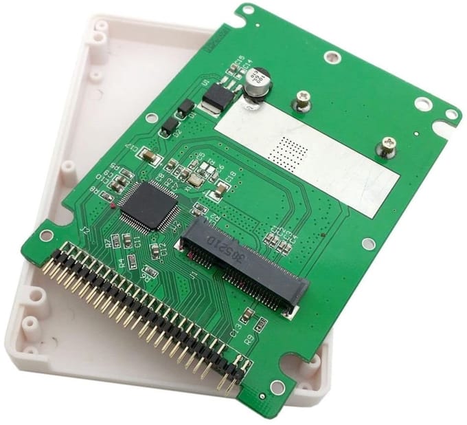 Dailygoody - mSATA Mini PCI-E naar 2.5 44pin Hard Disk Case - Voor Notebook en Laptop - Wit - Externe Behuizing - Ideaal voor Dataopslag