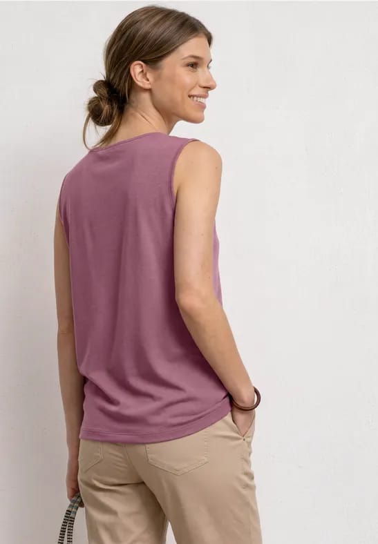 Top met ronde hals en uitgesneden detail