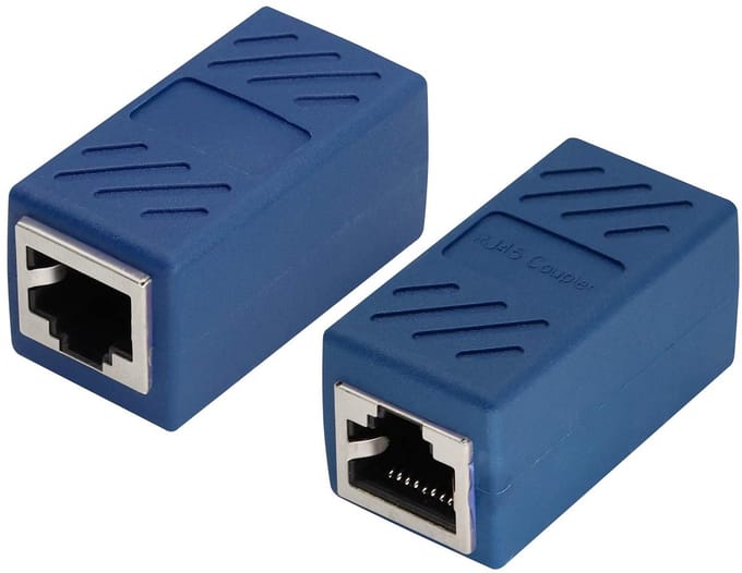 RJ45 Ethernet Coupler - Inline Network Connector voor Cat5, Cat5e, Cat6, Cat6e - 2-Pack
