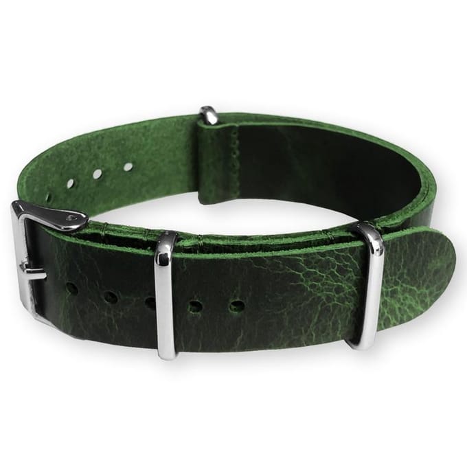 NATO Horlogeband Pull-Up Leer Groen 20mm