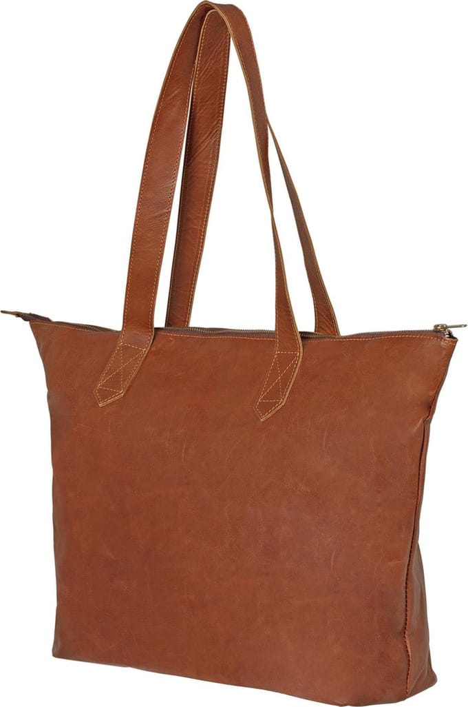 Johnny Fly - Leren Laptop Tote Tas - bruin - ecologisch