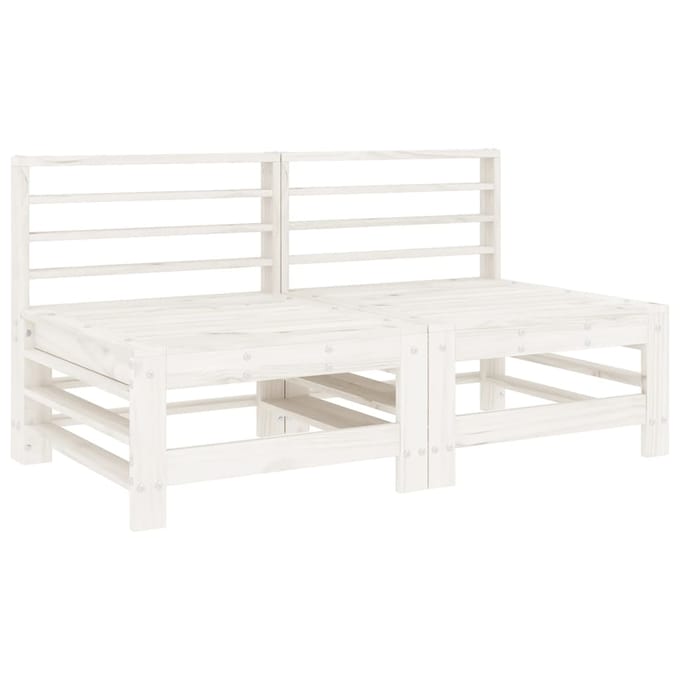 vidaXL - 7-delige - Loungeset - massief - grenenhout - wit