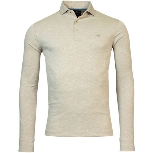 Baileys Polo 2Tone Slub Interlock Long Sleeve Beige / male