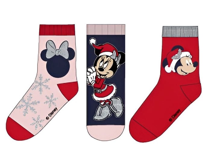 Disney Minnie Mouse Sokken 3 stuks Roze Blauw Rood Maat 31/34