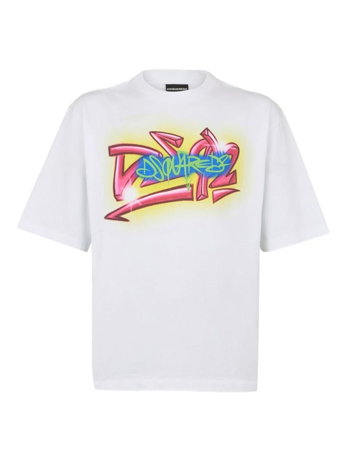 Dsquared2 t-shirt wit man logo graffiti