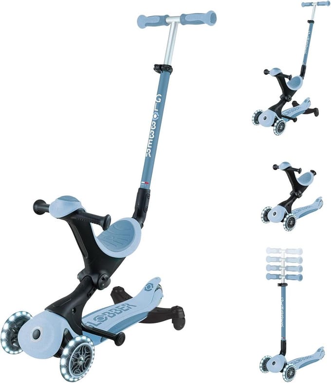 Loopfiets en Driewieler met Lichtjes - 3-in-1 Stepscooter voor Peuters en Kleuters (15m - 6 jaar)