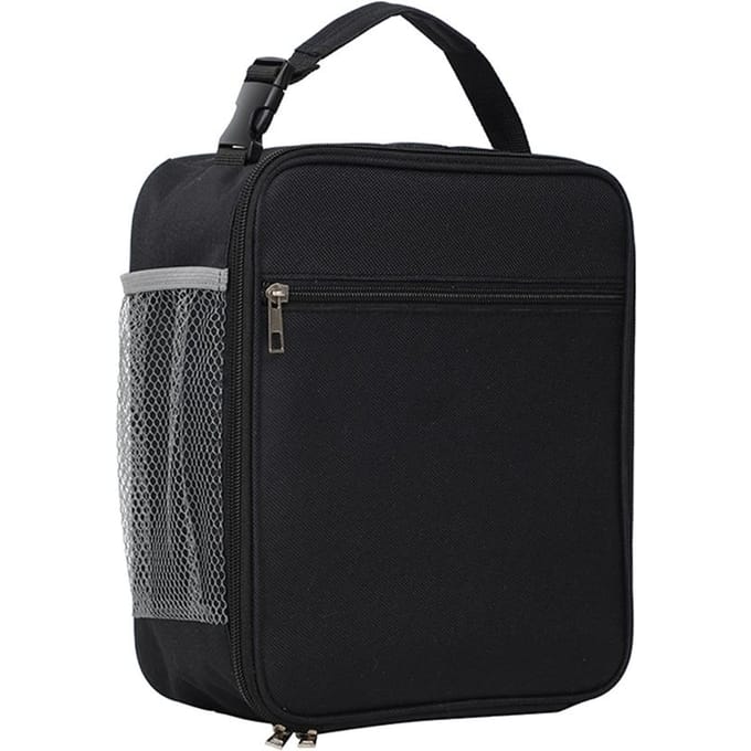 Geïsoleerde lunchtas voor mannen en vrouwen Herbruikbare lunchbox Draagbare koeltas Waterdicht Grote capaciteit zwart