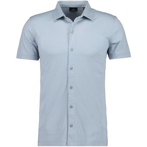 Ragman Overhemd Polohemd Short Sleeve Pima Cotton Silver / male