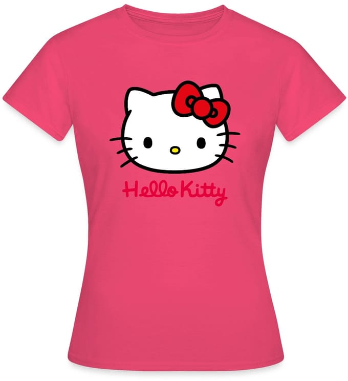 Hello Kitty Klassiek Portret Hello Kitty Tekst T-Shirt Dames