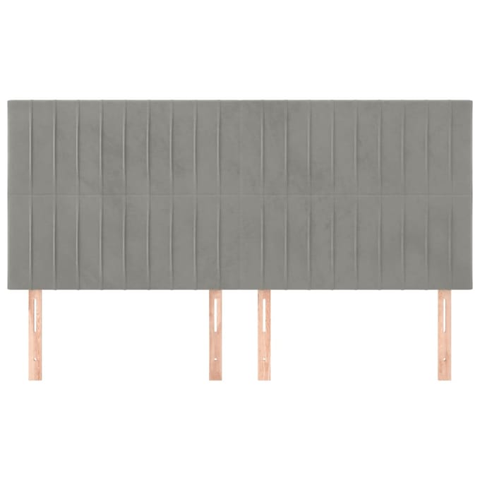 vidaXL - Hoofdbord - lichtgrijs - 160x5x118/128 - cm - fluweel