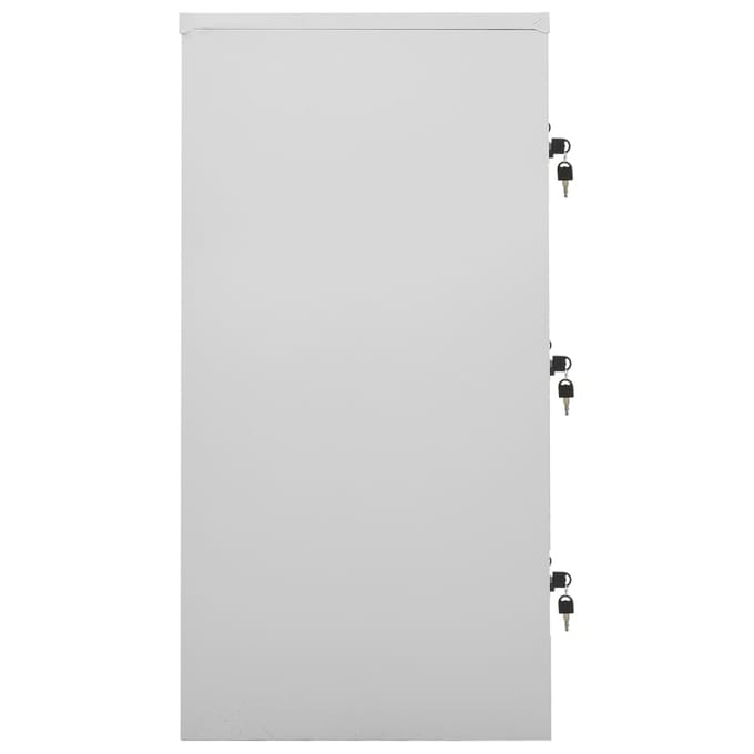 vidaXL - Lockerkast - 90x45x92,5 - cm - staal - lichtgrijs - en - rood