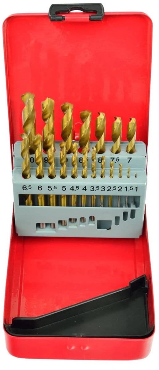 GEKO Titanium gecoate metaalborenset - 19 stuks - 1-10 mm - HSS staal