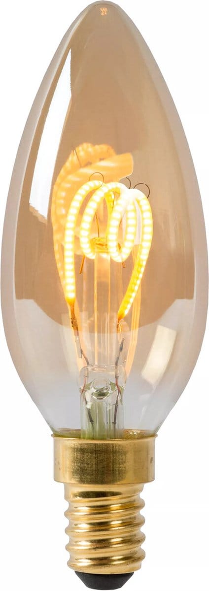 E14 LED Kaars Spiral C35 3W Amber 2200K Dimbaar