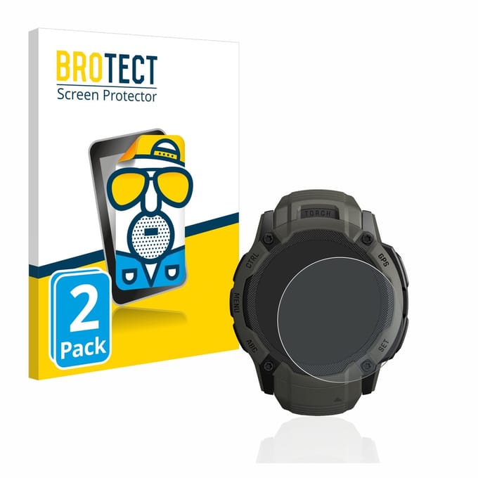 BROTECT - Screenprotector voor Garmin Instinct 2X Solar - Folie Beschermfolie matte 2 Stuks