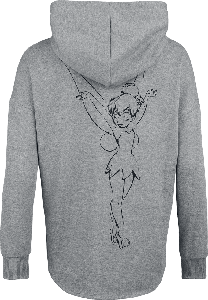 Tinker Bell - Disney Trui met capuchon - Sketch - S - voor Vrouwen - grijs gemêleerd