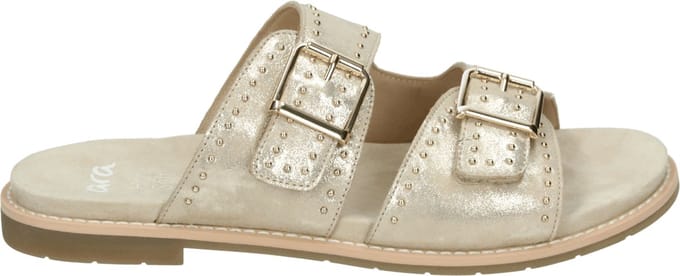 Ara - 1253608 ELBA-S - Dames slippers - Kleur: Wit/beige - Maat: 42
