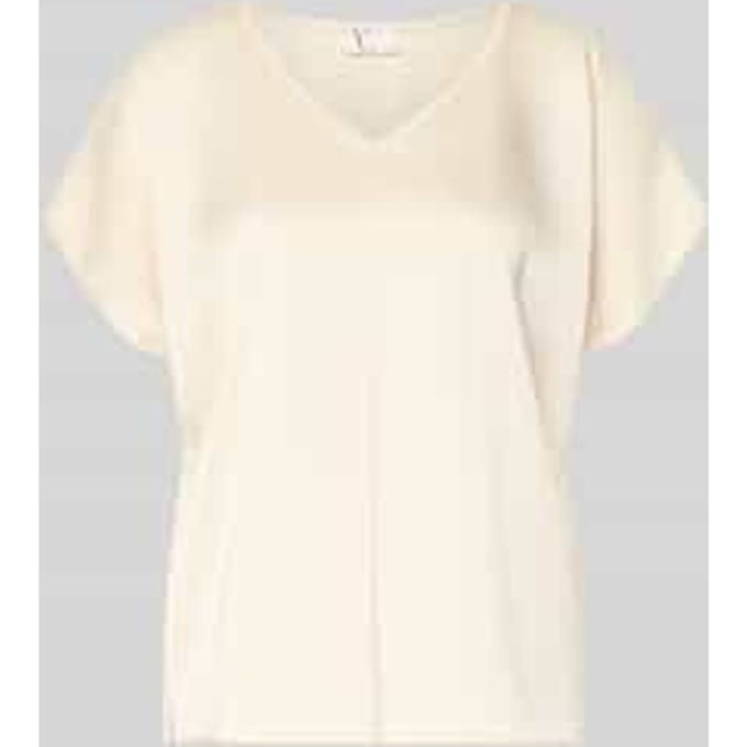 Blouseshirt van satijn met V-hals
