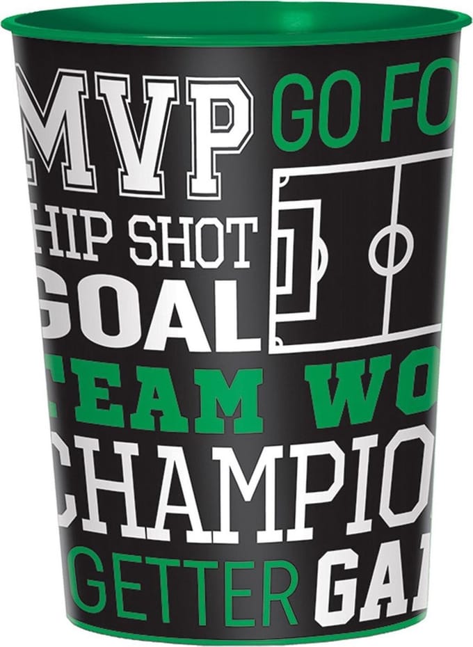 Amscan Feestbeker Voetbal Zwart/groen 473 Ml