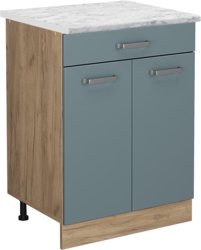 Vicco R-Line Keukenonderkast – 60 cm WB Marmer Blauw-grijs