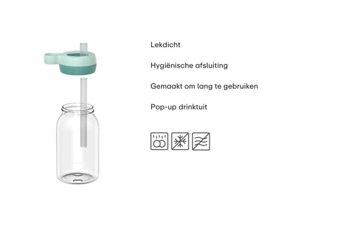 Mepal Campus drinkfles met rietje 450 ml - Cool roze