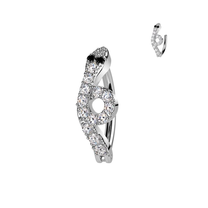 Piercing clicker front snake - zilver - LMPiercings