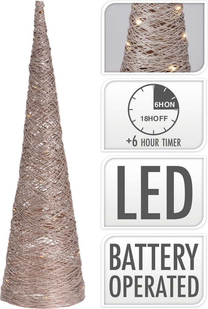 Piramide met 30led 60cm goud
