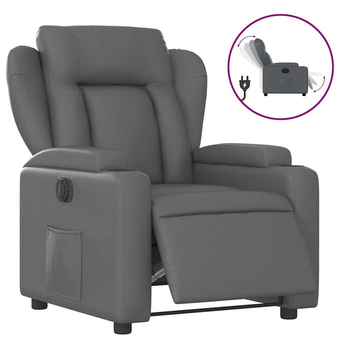 vidaXL - Fauteuil - verstelbaar - elektrisch - kunstleer - grijs