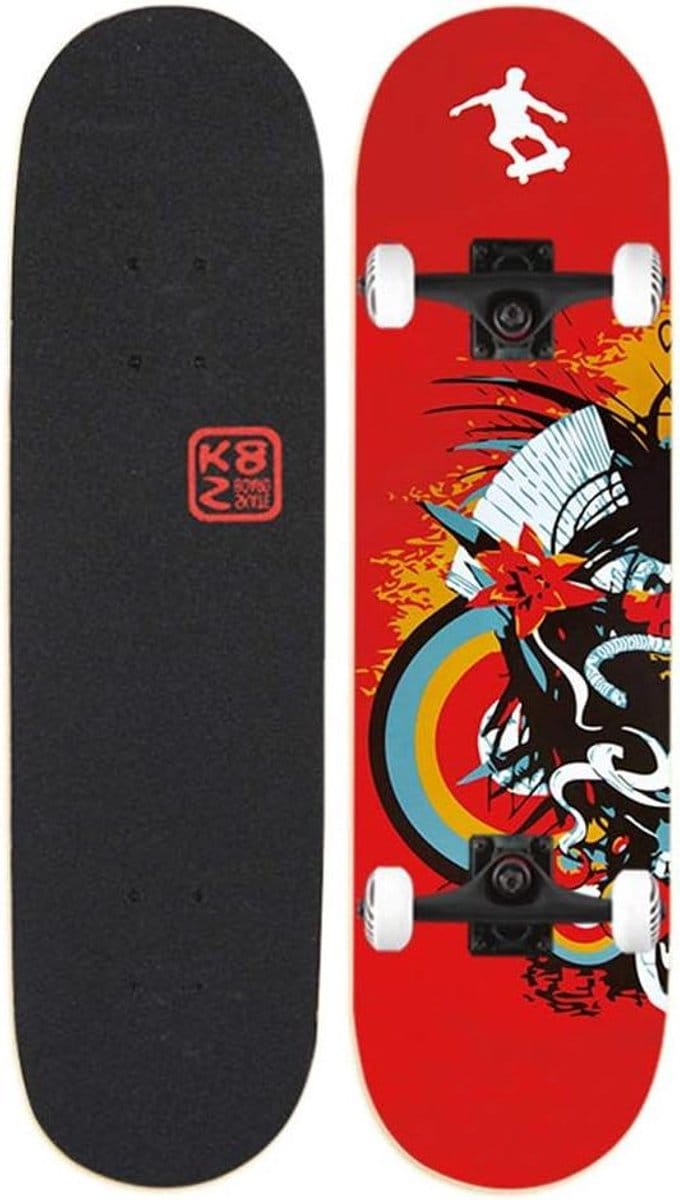 Complete Skateboards - Pro Cruiser - Stunts en Tricks - Dubbel Kick Deck - 31 x 8 Inch - Zwart