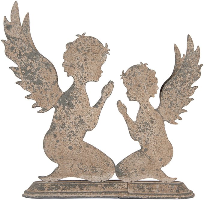 Clayre & Eef Decoratie Engel 33x8x32 cm Grijs Metaal