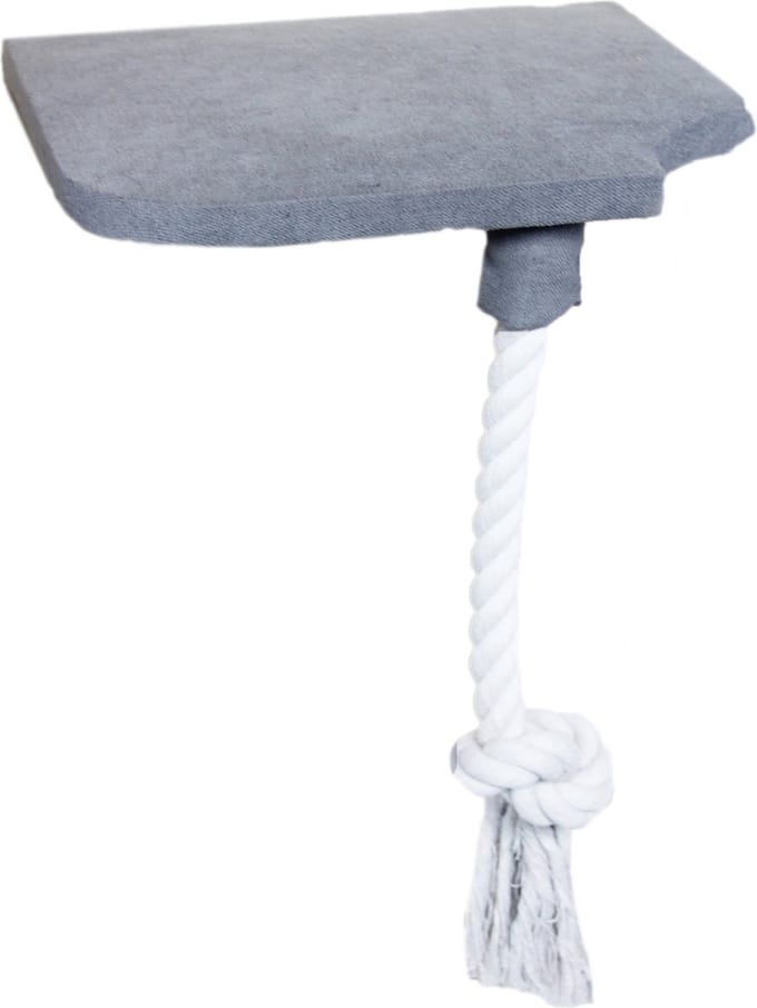 AFP Skywalk - Katten muur meubel - Kattenplatform met speeltouw - L 30 x B 26x H 50 cm - Grijs