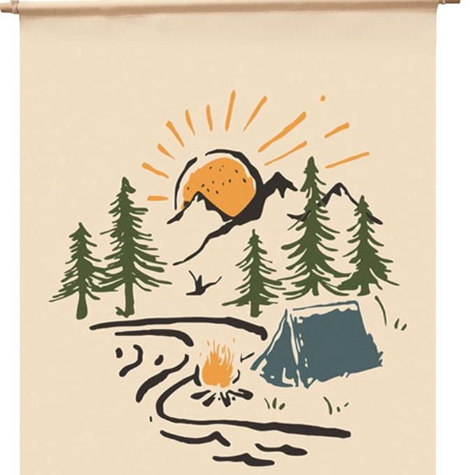 Camping Tuinvlag Polyester Weerbestendig Camping Vlaggen voor Buiten Picknick Decoratie beige