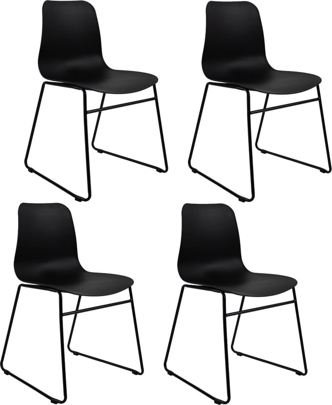 Set van 4 Kick eetkamerstoel Kiki - zwart