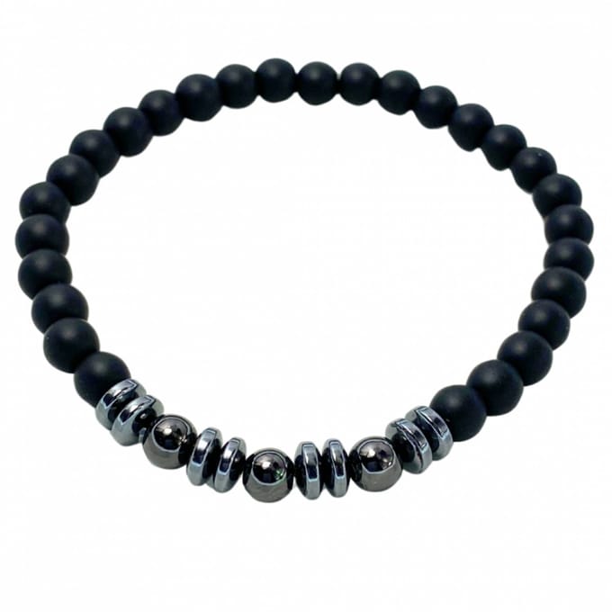 Armband- zwart -tree ball -stretch- 20 cm - Charme Bijoux