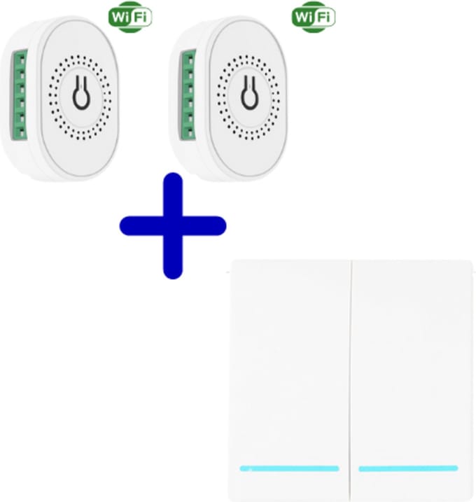 VH Control RF duo home combi - twee switches - wifi - wit - "Line" schakelaar