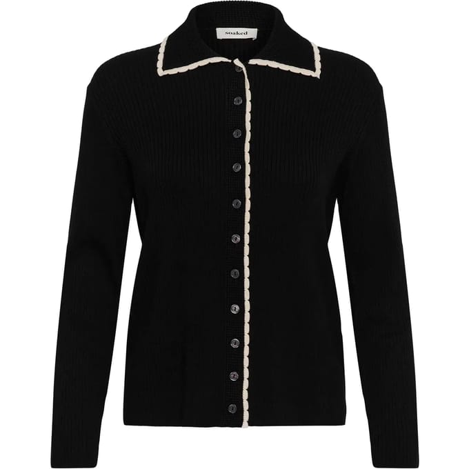 Polo Col Cardigan Dames Soaked in Luxury SLLysandra