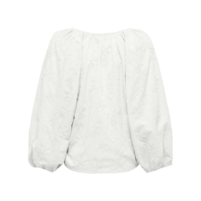 ONLY - ONLZION 3/4 V-NECK EMB TOP WVN - DAMES - T-SHIRT - S