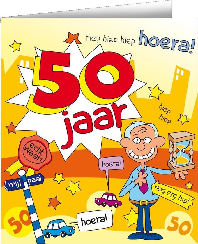 Wenskaarten - 50jr man cartoon