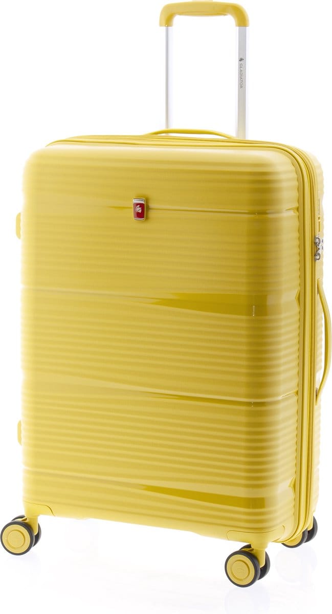 Gladiator Bionic Middelgrote Koffer - 65 cm - 65/80 liter - Expandable - TSA slot - Eco Friendly Recyclebaar PP - Geel