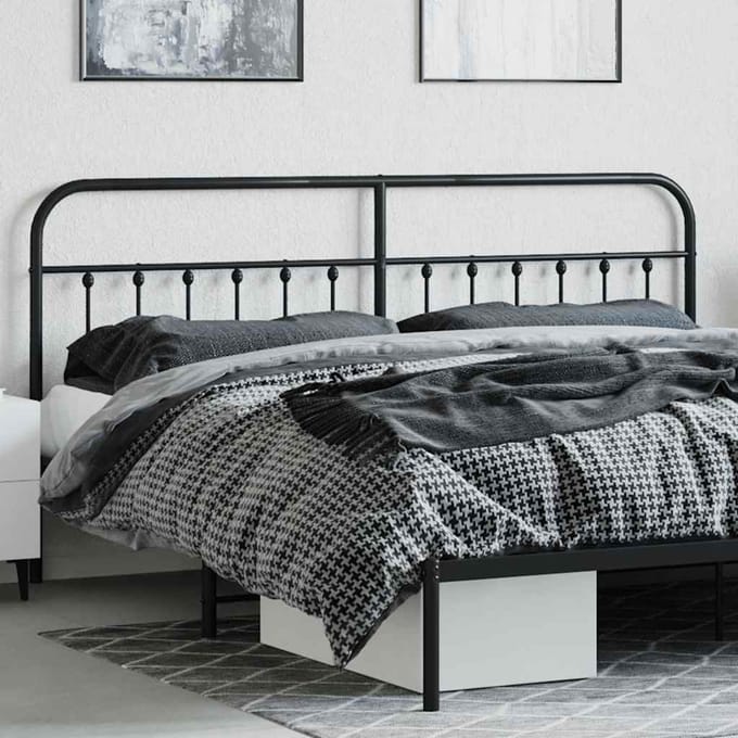 vidaXL - Vervangend - hoofdbord - metaal - zwart - 200 - cm