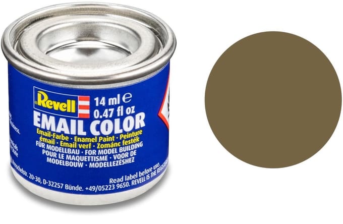 Revell Hobbyverf Enamel verf - #86 Olive Brown - Matt - RAL7008 - Enamel - Verf potje - 14 ml