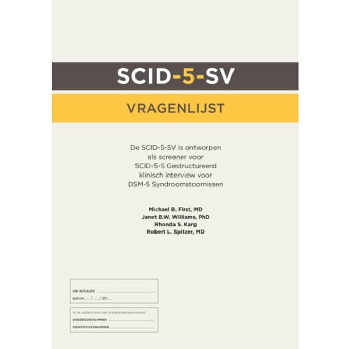 Scid-5-S: Vragenlijst (50 Ex.) - American Psychiatric Association