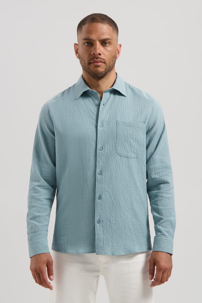 Dstrezzed Ds_chevi Shirt Mist Blue Größe: M | Casual hemden Outlet | Herren | Blau