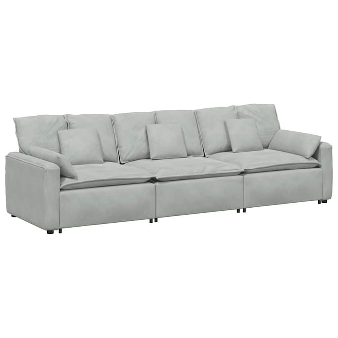 vidaXL - Modulaire - bank - met - kussens - lichtgrijs